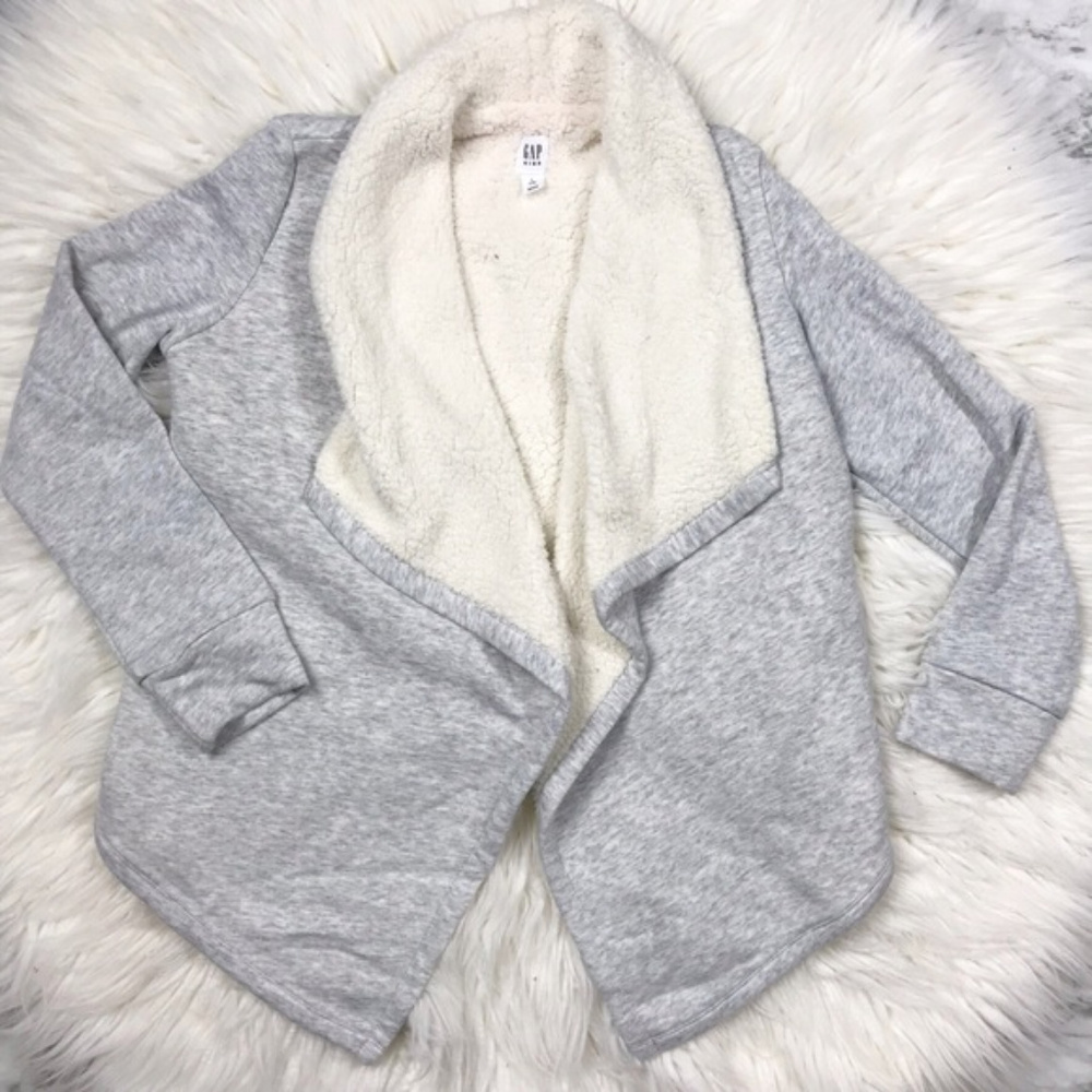 Gap Kids Sherpa-lined Waterfall front sweatshirt